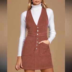Corduroy pinafore dress